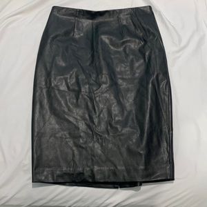 Black Leather Pencil Skirt